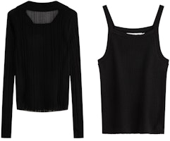 (Women) Calvin Klein Casual Knit Camisole V-Neck Top Set Space Black. J223903 (Women) Calvin Klein Casual Knit Camisole V-Neck Top Set Space Black. J223903