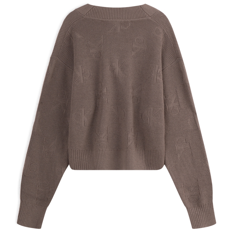 (Women) Calvin Klein  Casual Letter Jacquard Button V-Neck Knit Cardigan Sweater J224569 圖 7