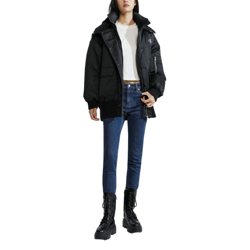 Lookbook (W) CALVIN KLEIN Chaqueta Sudadera Acolchada Logo Bordado Estilo Suelto Casual J221879