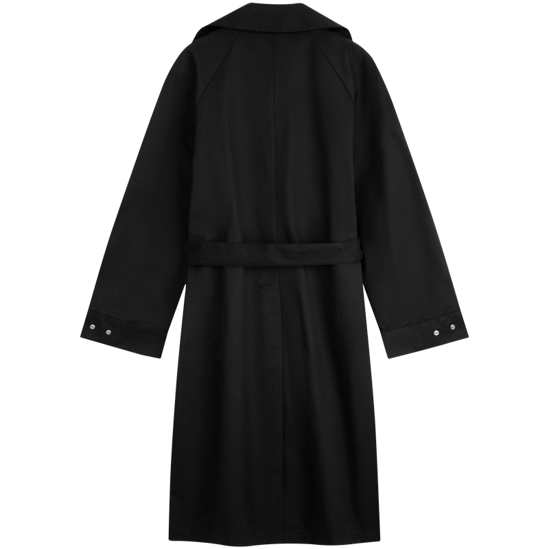 Lookbook (W) Calvin Klein Kot Trench Kasual Ikat Separas Lutut Hitam. 40WK526