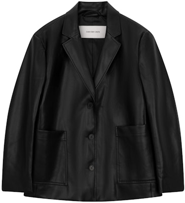 (Women) Calvin Klein Casual Oversized Biker Jacket Blazer with Pockets. J224309 Order (Women) Calvin Klein Casual Oversized Biker Jacket Blazer with Pockets. J224309