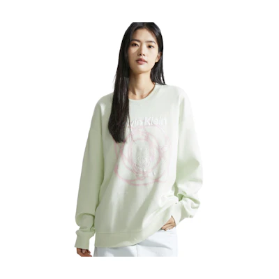 (Women) Calvin Klein Casual Space Print Pullover Sweatshirt Light Green. J222490-LCE