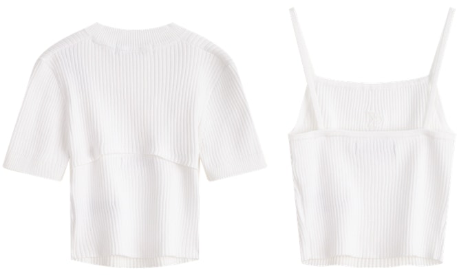 (W) Calvin Klein Conjunto de Tank Top de Algodón Knit y Chaleco Casual. J223332 Lookbook (W) Calvin Klein Conjunto de Tank Top de Algodón Knit y Chaleco Casual. J223332