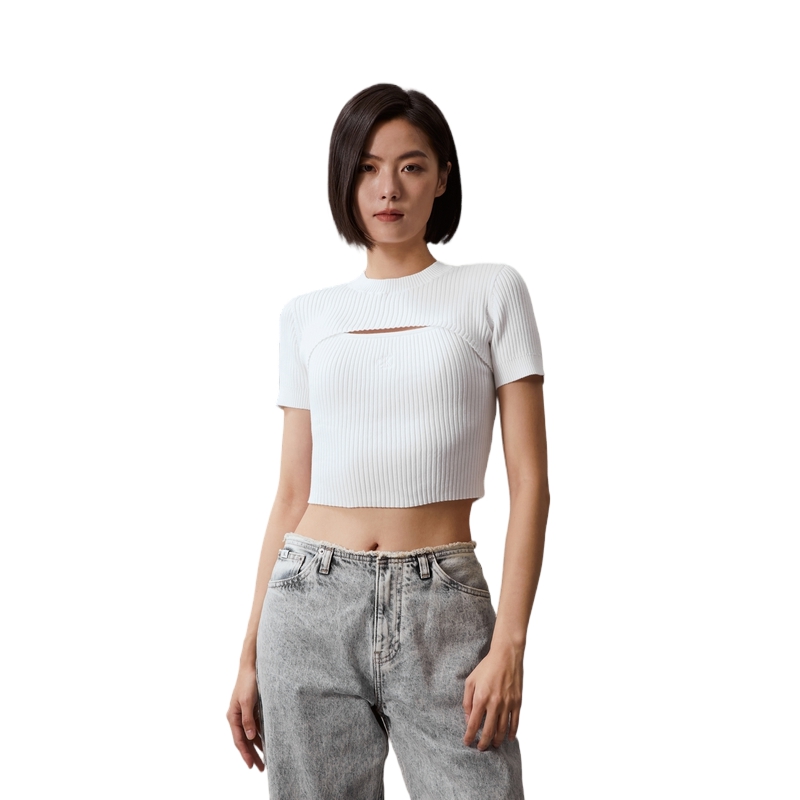 Purchase (W) Calvin Klein Conjunto de Tank Top de Algodón Knit y Chaleco Casual. J223332