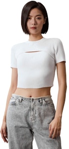 (W) Calvin Klein Conjunto de Tank Top de Algodón Knit y Chaleco Casual. J223332 Purchase (W) Calvin Klein Conjunto de Tank Top de Algodón Knit y Chaleco Casual. J223332