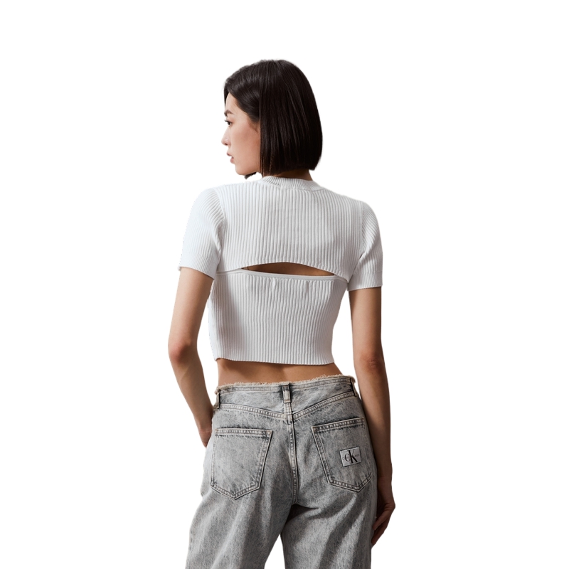 Details for (W) Calvin Klein Conjunto de Tank Top de Algodón Knit y Chaleco Casual. J223332