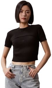 (W) Calvin Klein Conjunto de Tank Top de Algodón Knit y Chaleco Casual. J223332 2