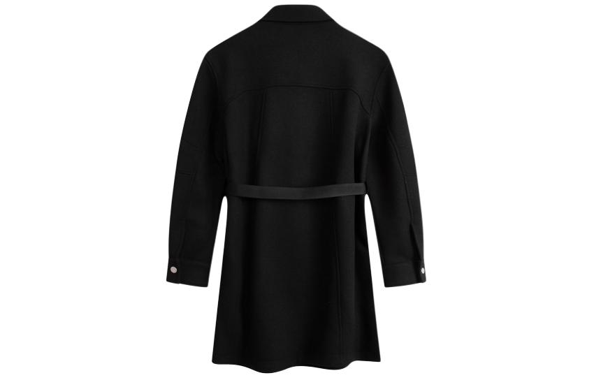 Lookbook (W) Abrigo con cinturón, cremallera y cuello bordado Calvin Klein - Tendencia de moda J222318-BEH