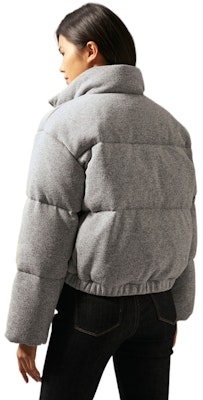 (Women) Calvin Klein Embroidered Down Puffer Jacket Short Knit Style Stone Grey. J224591 Details for (Women) Calvin Klein Embroidered Down Puffer Jacket Short Knit Style Stone Grey. J224591