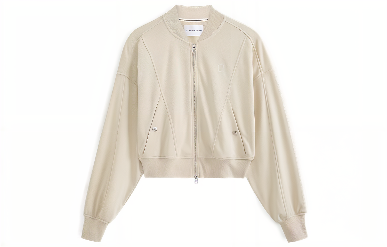 (Women) Calvin Klein  Embroidered Lettering Casual Zip-Up Bomber Jacket. J221662