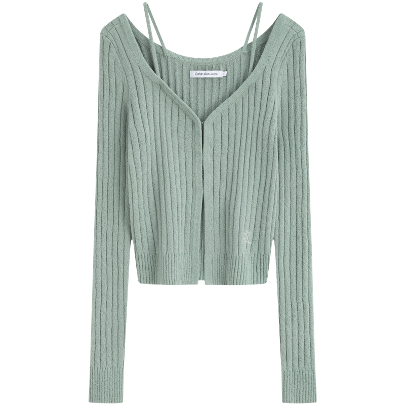 (Women) CALVIN KLEIN  Fashion Ribbed Knit Off-Shoulder Sexy Camisole Top J223931