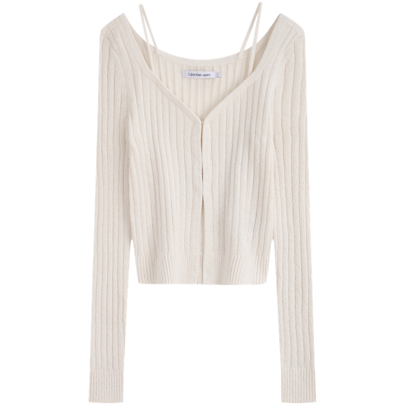 Details for (W) CALVIN KLEIN 時尚羅紋露肩性感吊帶背心上衣 J223931