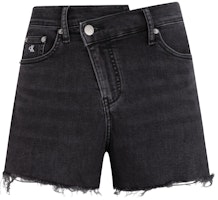 (Women) Calvin Klein High-Waist Embroidered Denim Shorts in Black. J224329 (Women) Calvin Klein High-Waist Embroidered Denim Shorts in Black. J224329