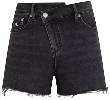 (Women) Calvin Klein High-Waist Embroidered Denim Shorts in Black. J224329 Order (Women) Calvin Klein High-Waist Embroidered Denim Shorts in Black. J224329