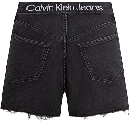 (Women) Calvin Klein High-Waist Embroidered Denim Shorts in Black. J224329 Lookbook (Women) Calvin Klein High-Waist Embroidered Denim Shorts in Black. J224329