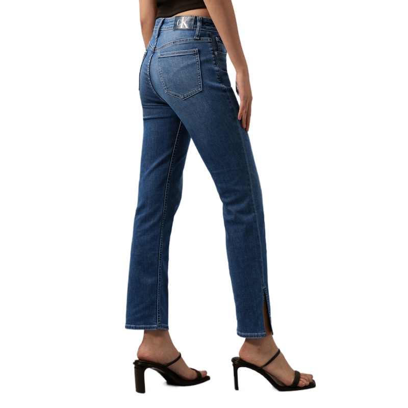 (Women) Calvin Klein  High-Waist Slim Straight Retro Jeans Denim Blue. J223373 圖 6
