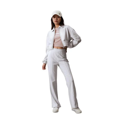 (Women) Calvin Klein High-Waist Split Hem Flared Casual Pants Galaxy Gray. J223723-PC8