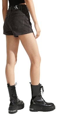 (Women) Calvin Klein High-Waist Washed Denim Shorts Retro Style Dark Gray. J224276 Purchase (Women) Calvin Klein High-Waist Washed Denim Shorts Retro Style Dark Gray. J224276