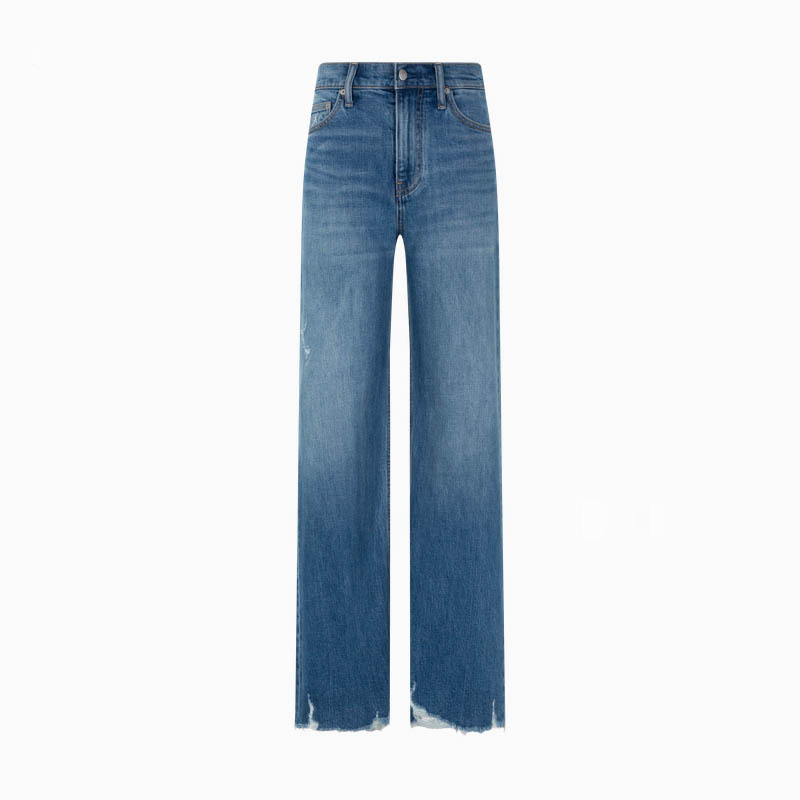 (Women) Calvin Klein  High-Waisted Distressed Wide-Leg Jeans. J222254-1A4