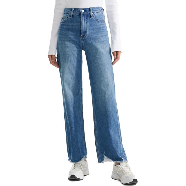 Lookbook (W) Calvin Klein 高腰破損寬褲牛仔褲。 J222254-1A4
