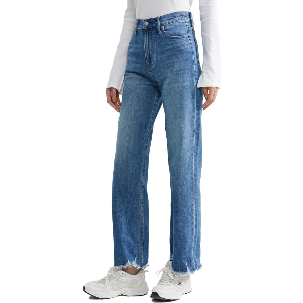 Purchase (W) Calvin Klein 高腰破損寬褲牛仔褲。 J222254-1A4