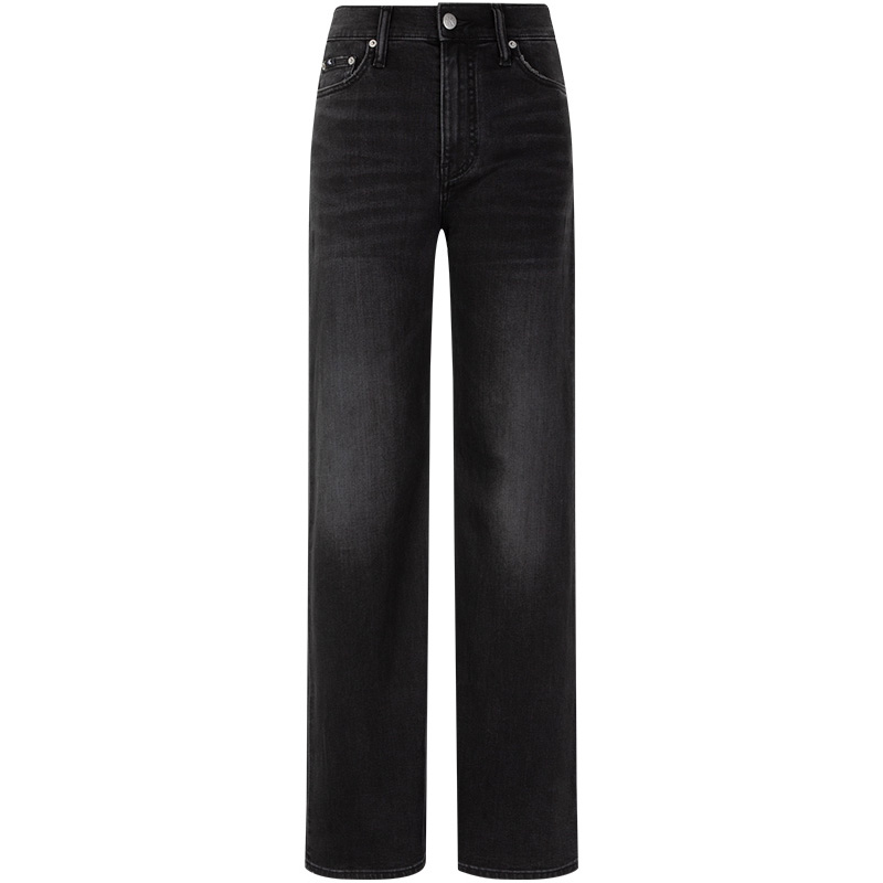 (Women) Calvin Klein  High-Waisted Loose Fit Quick-Dry Black Jeans. J2222591BY