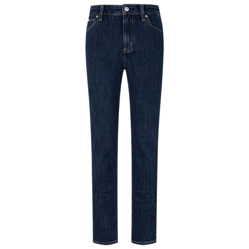(Women) Calvin Klein  High-Waisted Skinny Jeans Deep Blue Fleece-Lined Embroidery. J222261