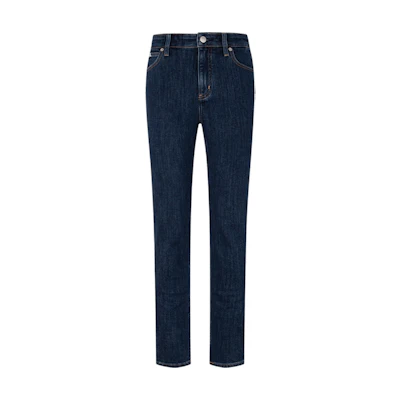 (Women) Calvin Klein High-Waisted Skinny Jeans Deep Blue Fleece-Lined Embroidery. J222261