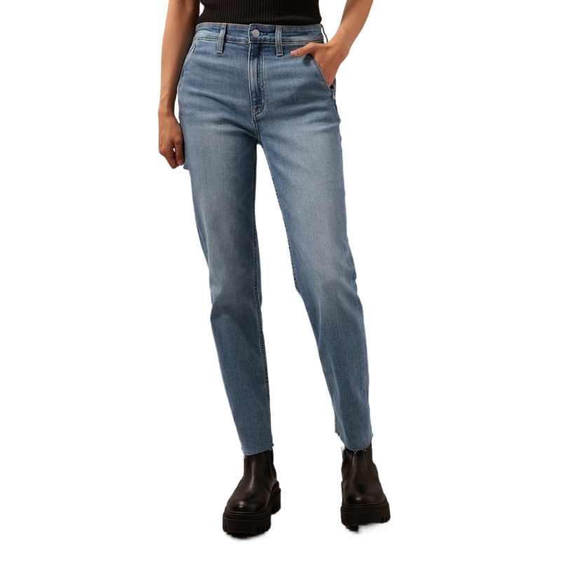 (Women) Calvin Klein  High-Waisted Slim Fit Straight Jeans Light Blue J223946 圖 4