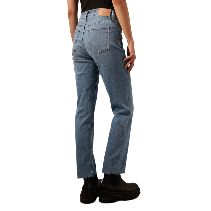 (Women) Calvin Klein  High-Waisted Slim Fit Straight Jeans Light Blue J223946 圖 5