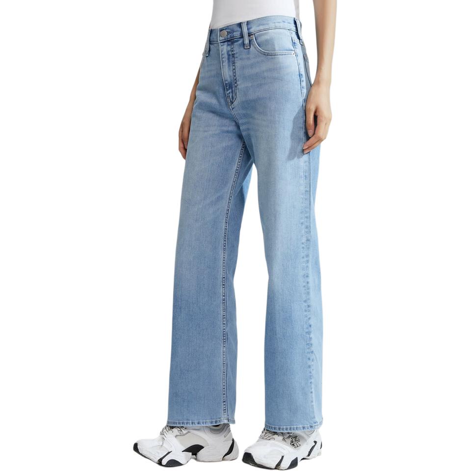 (Women) Calvin Klein  High-Waisted Wide-Leg Jeans - Washed Denim Trend. J221482-1AA 圖 3