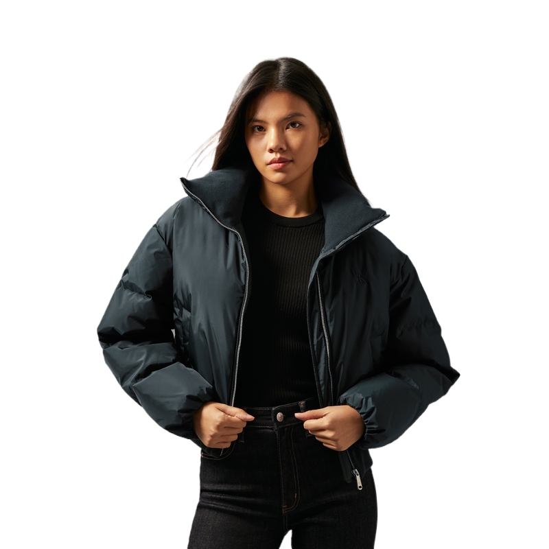 Shop (W) CALVIN KLEIN Jaket High Neck Down Warna Graphite Grey. J224589