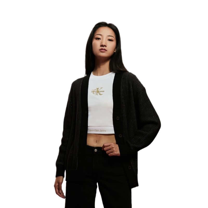 Cheap (Women) Calvin Klein  Jacquard Dragon V-Neck Cardigan Sweater. J222861