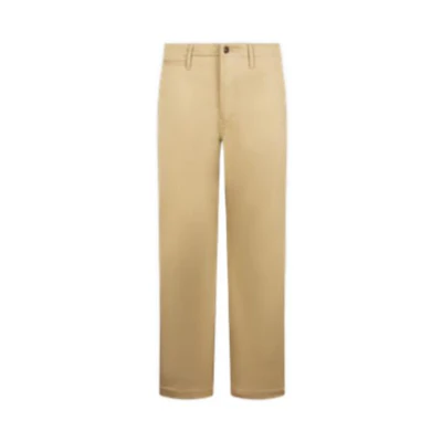 (Women) CALVIN KLEIN Khaki Loose Fit Straight Zip Casual Pants. 40807ST