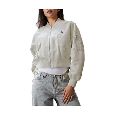 (Women) Calvin Klein Letterman Short Baseball Collar Casual Jacket. J223720