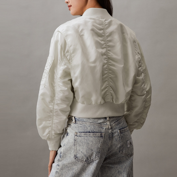 Shop (W) Calvin Klein Jaket Casual Baseball Collar Pendek Letterman. J223720