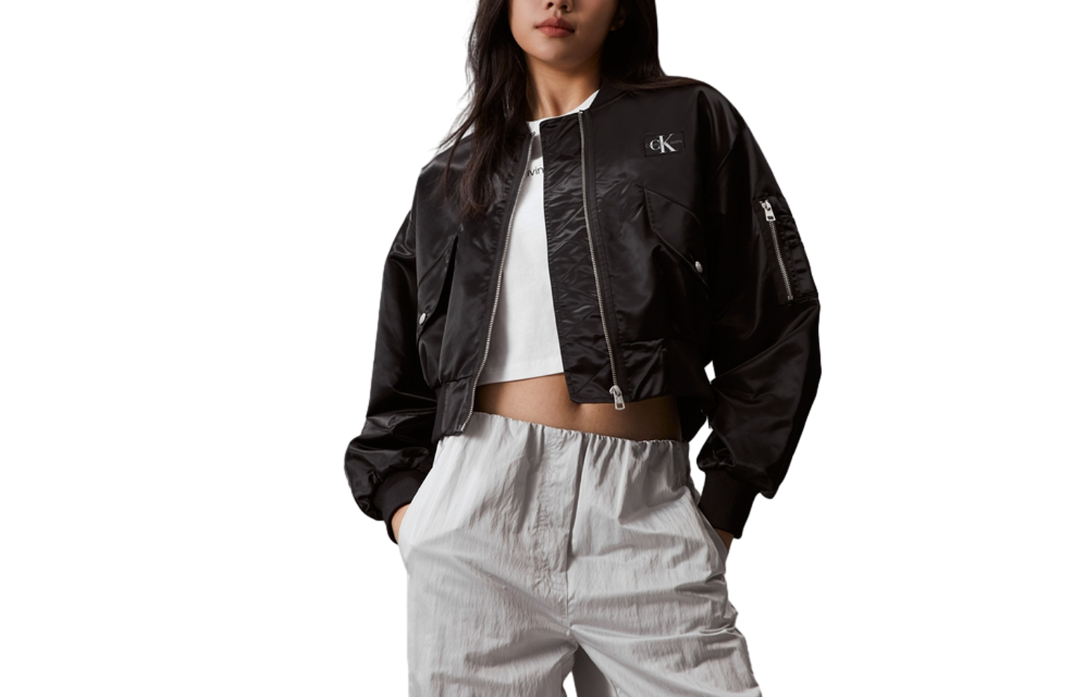 Purchase (W) Calvin Klein Jaket Casual Baseball Collar Pendek Letterman. J223720