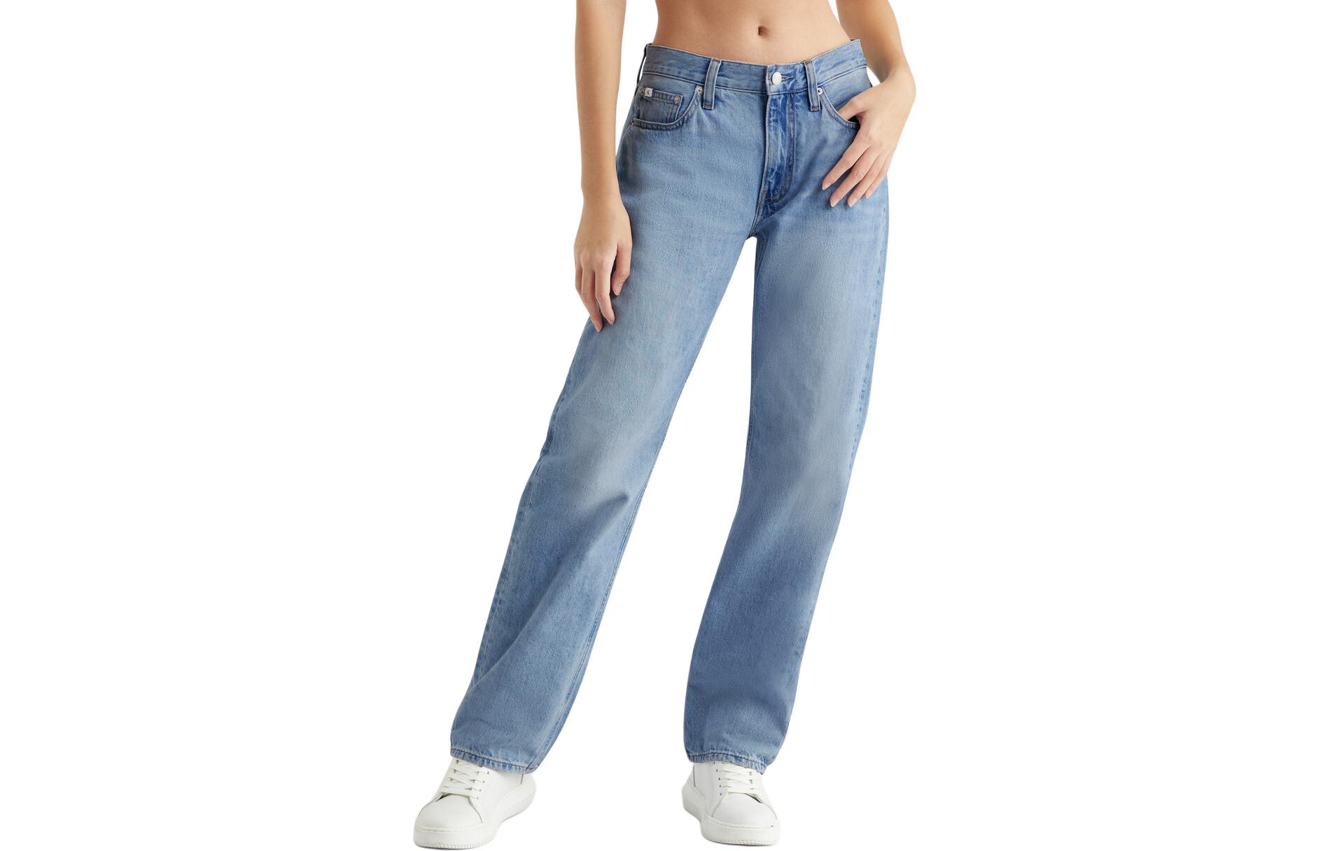 (Women) CALVIN KLEIN  Light Blue Low-Rise Straight Jeans J223726-1AA