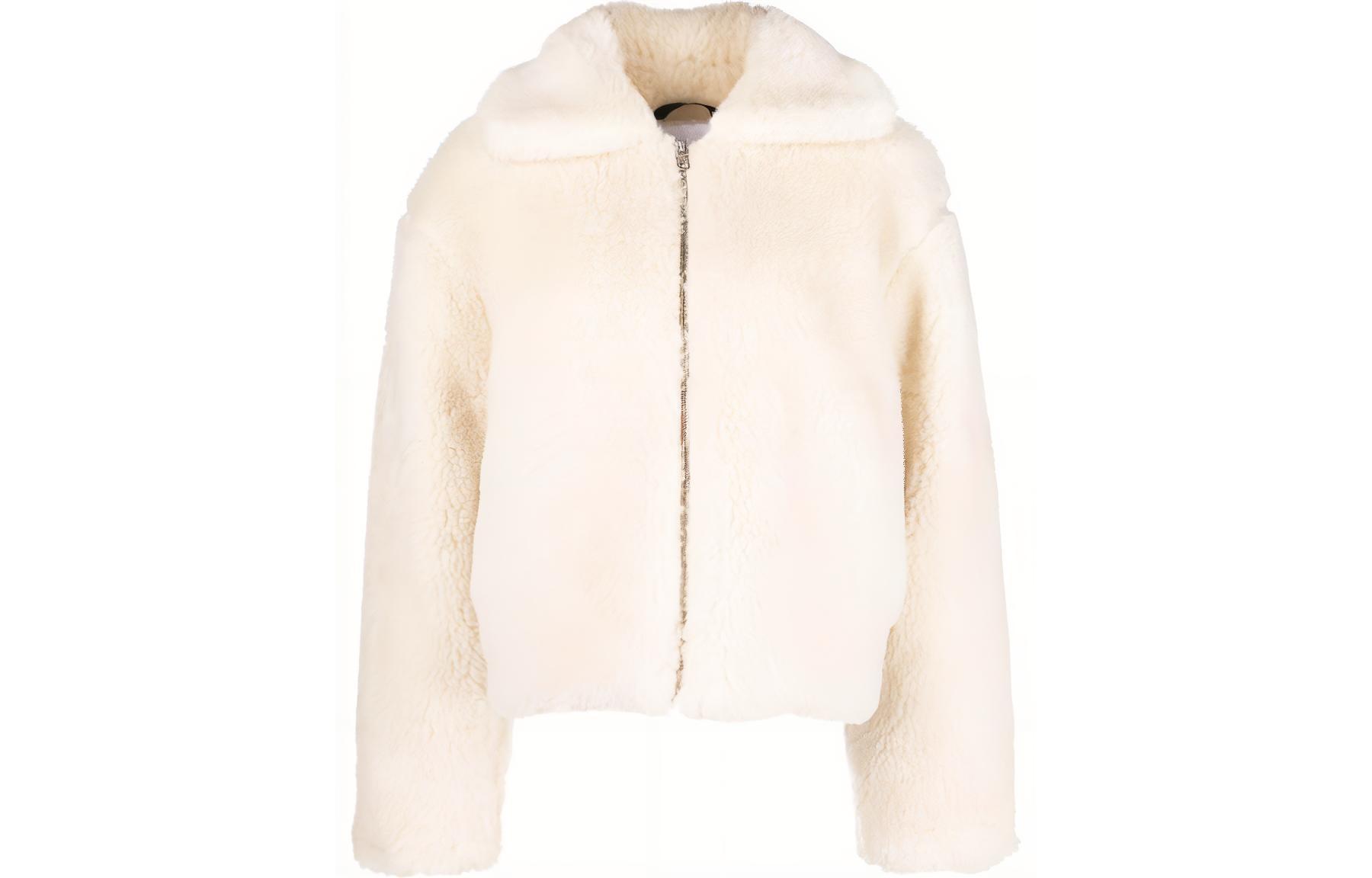 (Women) CALVIN KLEIN  Logo Print Zip-Up Jacket Off-White. J20J219842-ACF