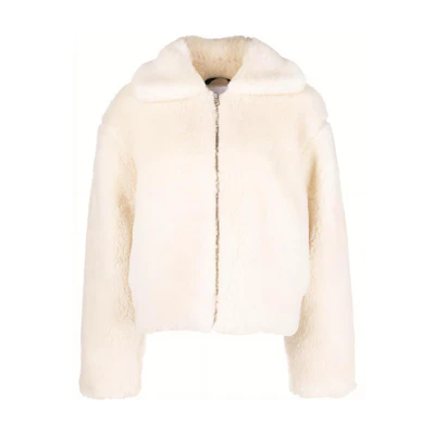 (Women) CALVIN KLEIN Logo Print Zip-Up Jacket Off-White. J20J219842-ACF