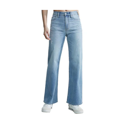 (Women) CALVIN KLEIN Loose High-Waisted Ripped Light Blue Jeans. J222907-1AA