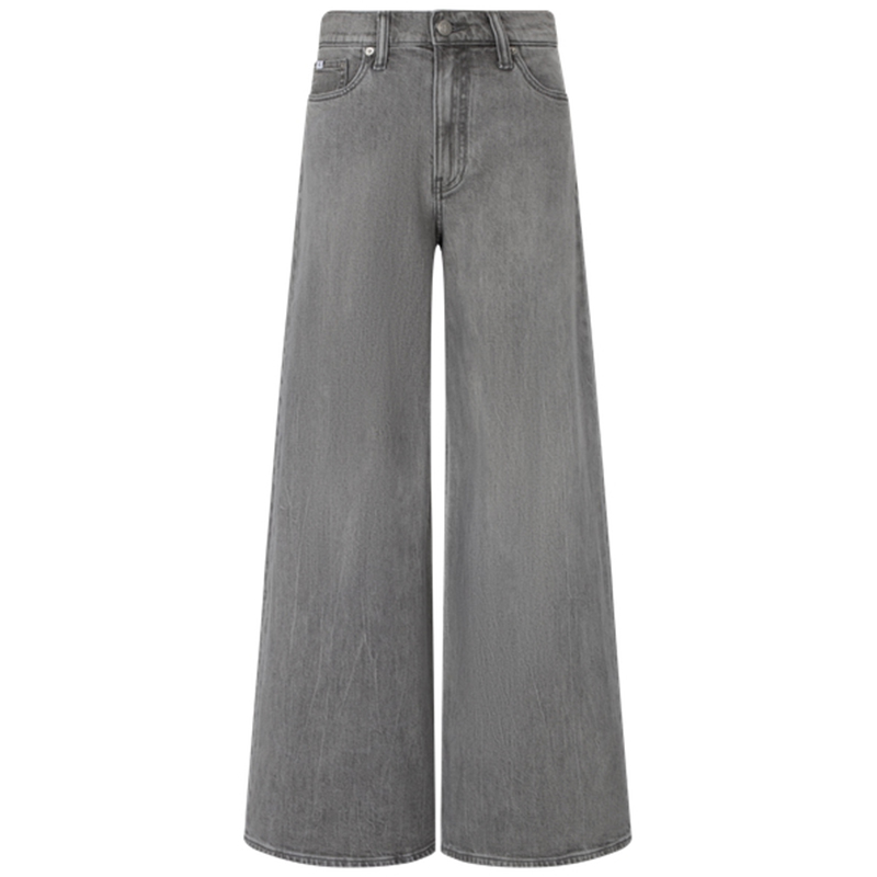 (Women) Calvin Klein  Low-Rise Washed Wide-Leg Stretch Jeans Denim Gray J2210241BZ
