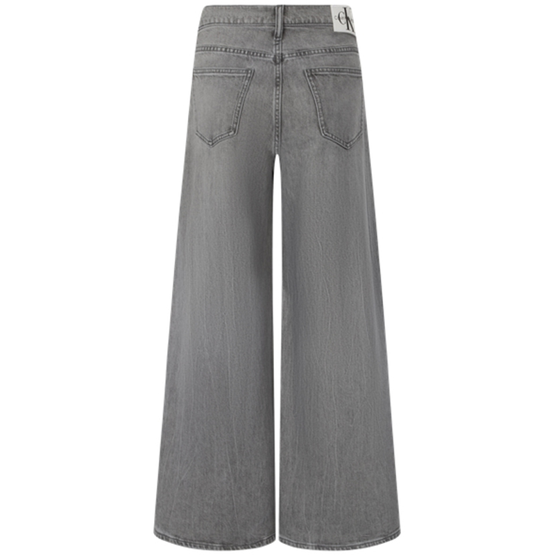(Women) Calvin Klein  Low-Rise Washed Wide-Leg Stretch Jeans Denim Gray J2210241BZ 圖 3