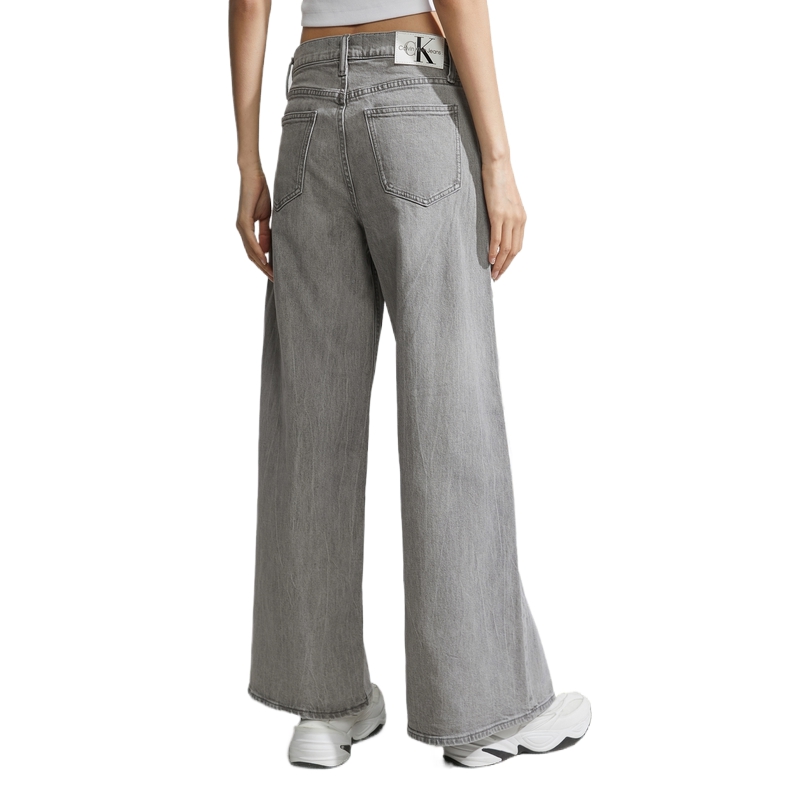 (Women) Calvin Klein  Low-Rise Washed Wide-Leg Stretch Jeans Denim Gray J2210241BZ 圖 6