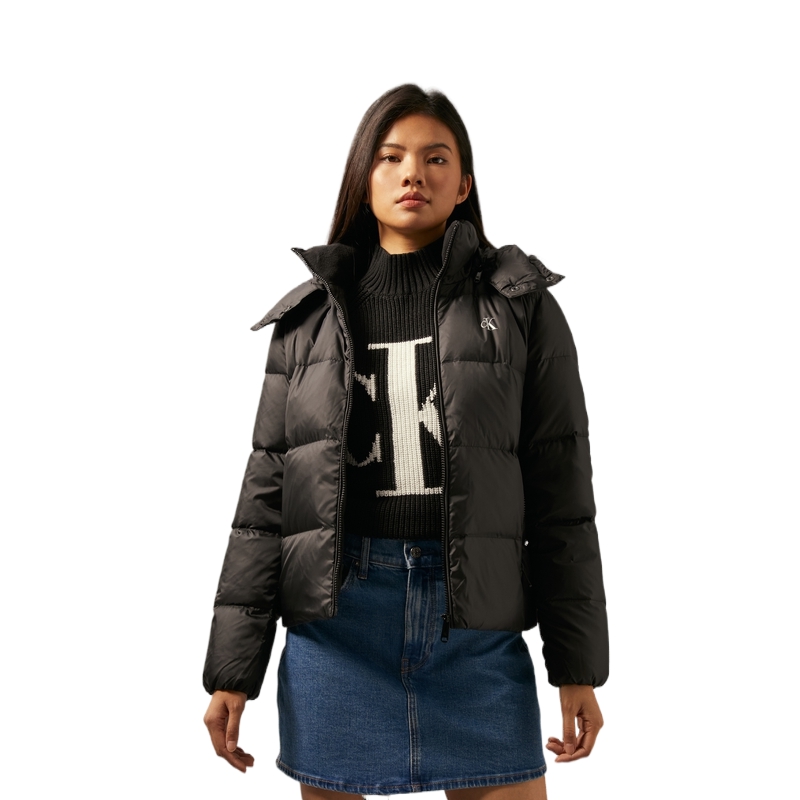 Shop (W) CALVIN KLEIN 戶外休閒印花連帽羽絨外套 J224786