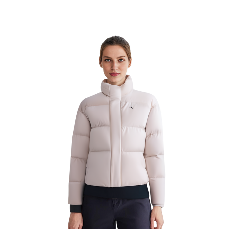 (Women) CALVIN KLEIN  Quilted Down Jacket with Logo Print - Fall/Winter Edition. J222249 圖 4
