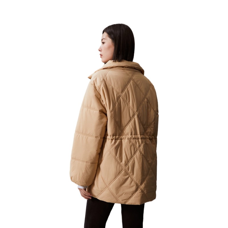 Sizing (W) 캘빈클라인 퀼팅 가벼운 스탠드 칼라 자켓 아이보리 옐로우 J223843