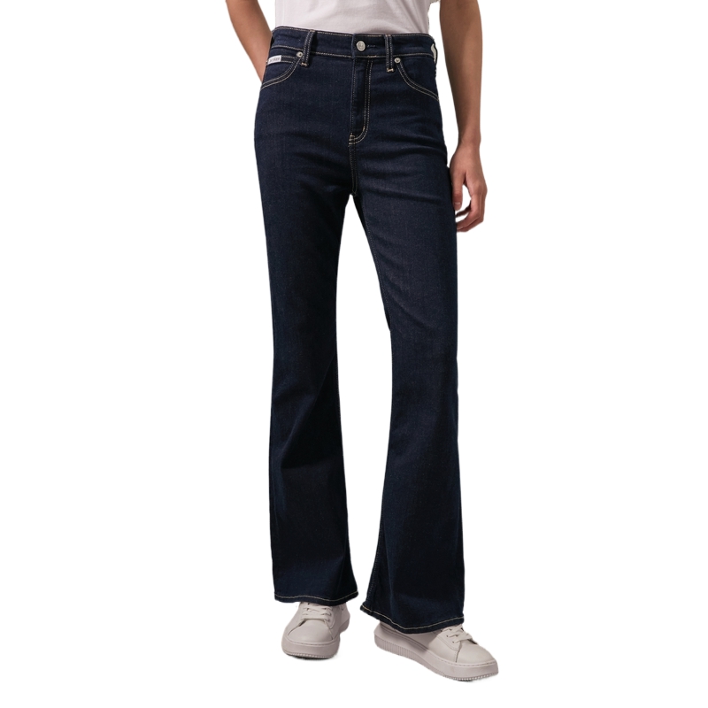 (Women) Calvin Klein  Retro Flare Jeans Deep Blue Casual Denim. J224476 圖 4