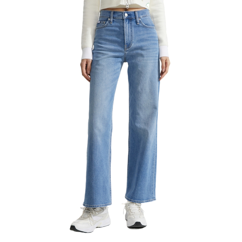 (Women) Calvin Klein  Retro High-Waist Wide-Leg Light Wash Jeans. J223367 圖 3