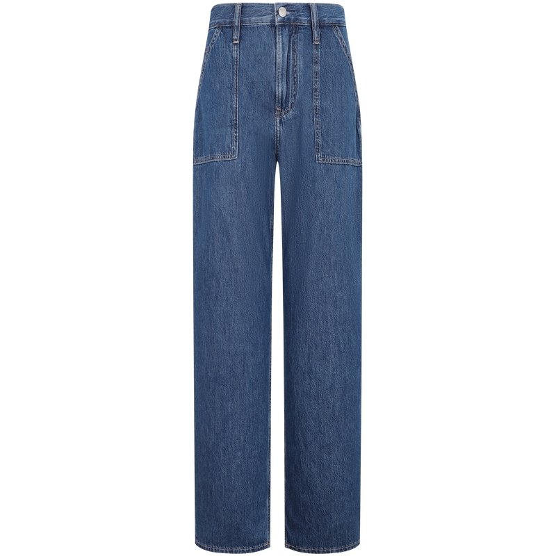(Women) CALVIN KLEIN  Retro High-Waisted Loose Fit Denim Jeans Blue. J223955 圖 2